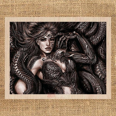 WOMAN AND SNAKE pyroprinter and laser-ready file 3DWave.us